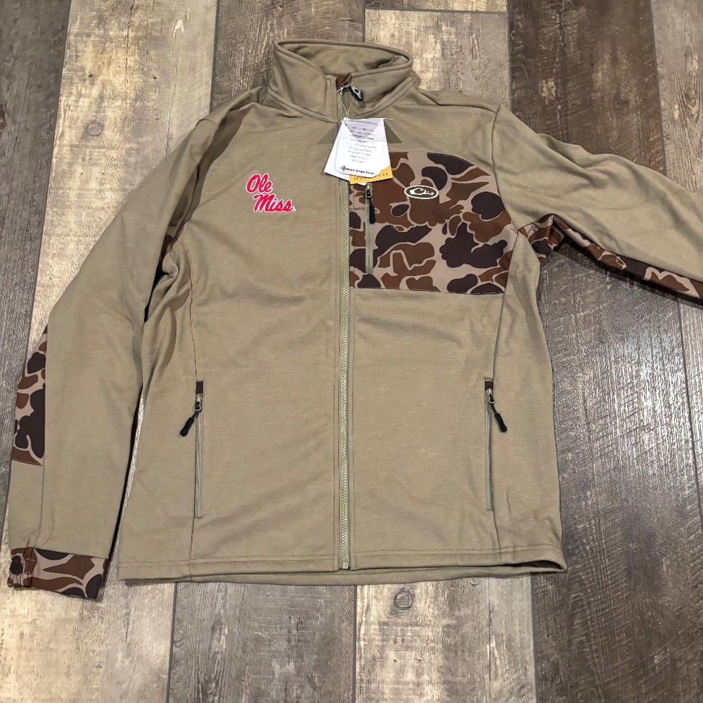 Ole Miss Drake Large Camo and Army Green Full Zip Jacket (New with Tags)